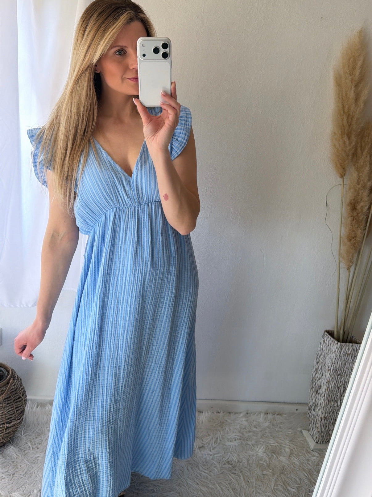 Robe Mousseline Rayures Douces