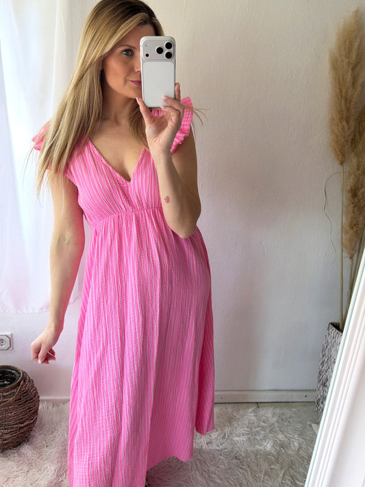 Robe Mousseline Rayures Douces