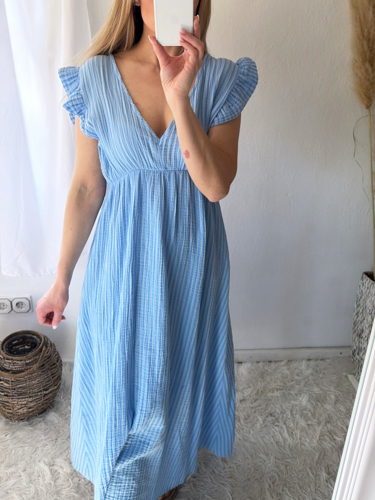 Robe Mousseline Rayures Douces
