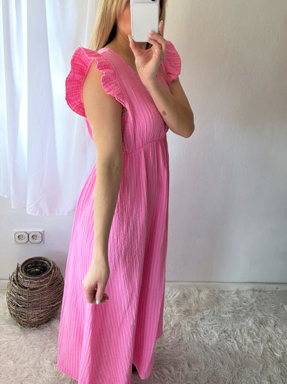 Robe Mousseline Rayures Douces