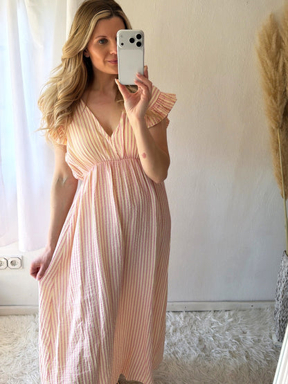 Robe Mousseline Rayures Douces