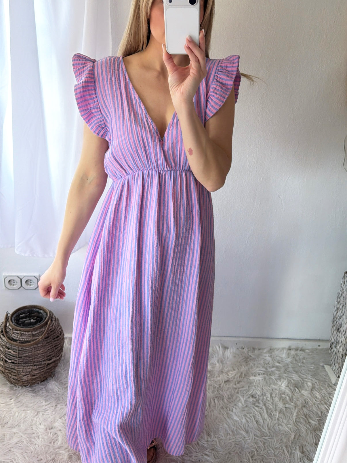 Robe Mousseline Rayures Douces
