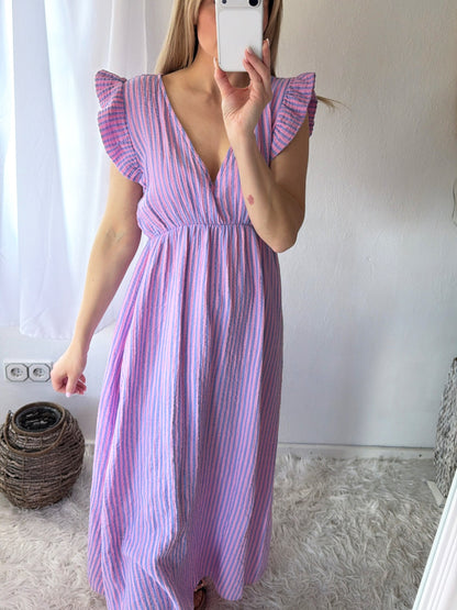 Robe Mousseline Rayures Douces