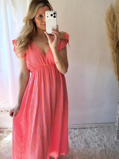 Robe Mousseline Rayures Douces