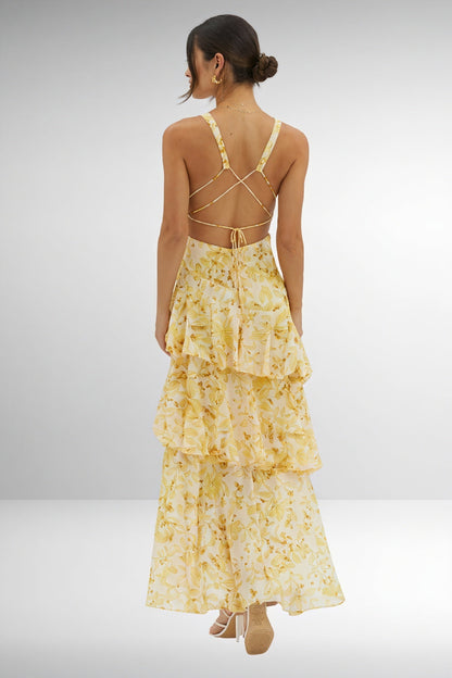 DOROTEA — Robe Maxi Florale à Décolleté
