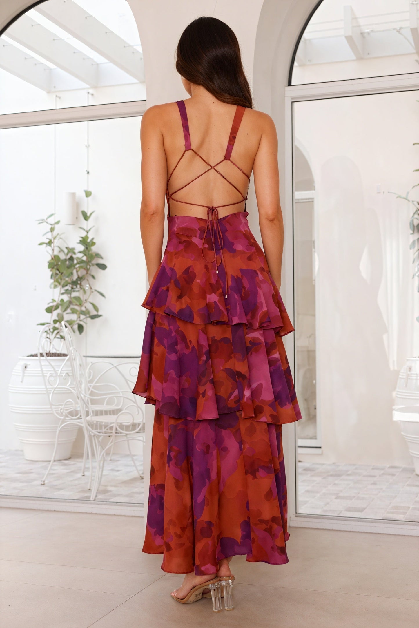 DOROTEA — Robe Maxi Florale à Décolleté