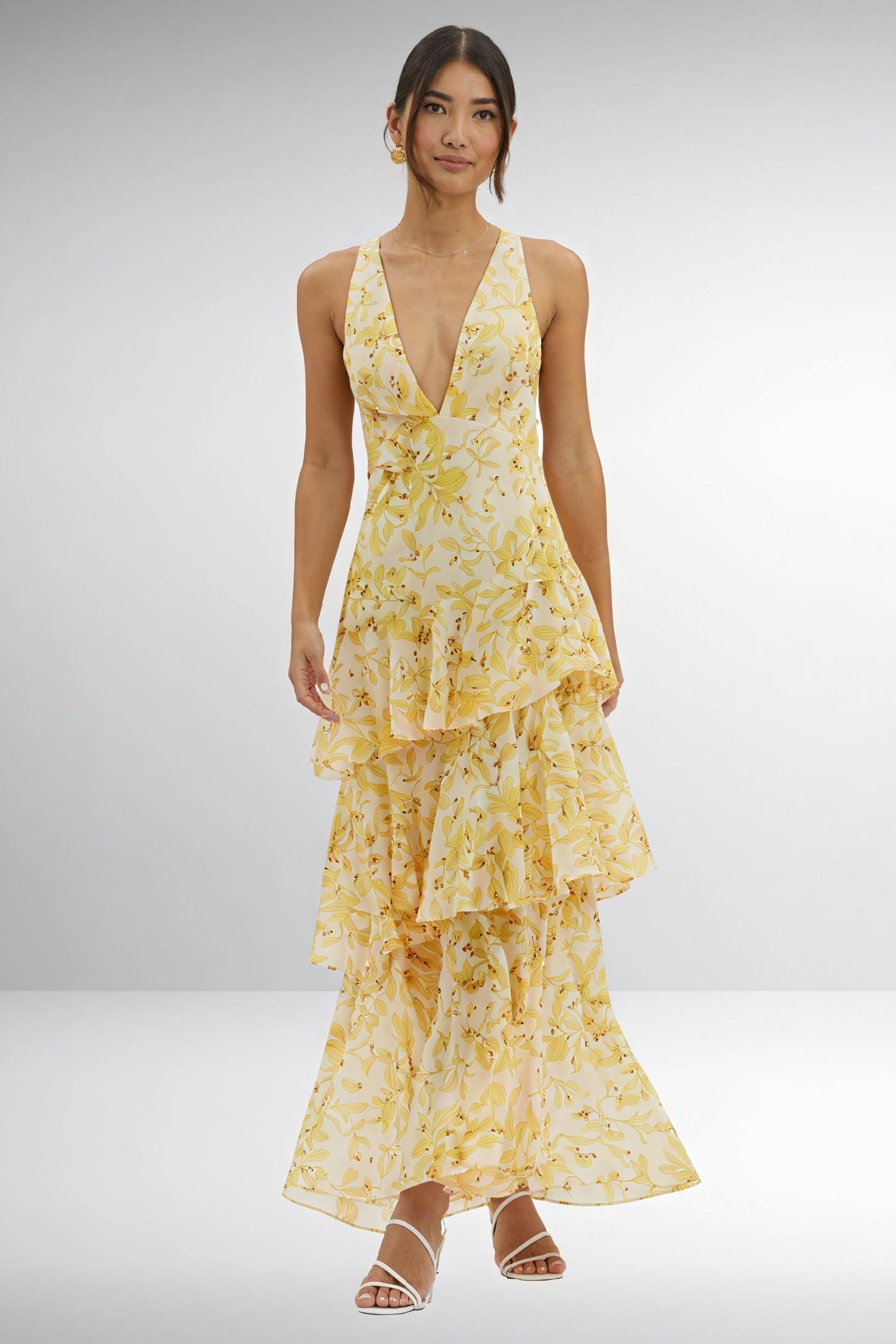 DOROTEA — Robe Maxi Florale à Décolleté