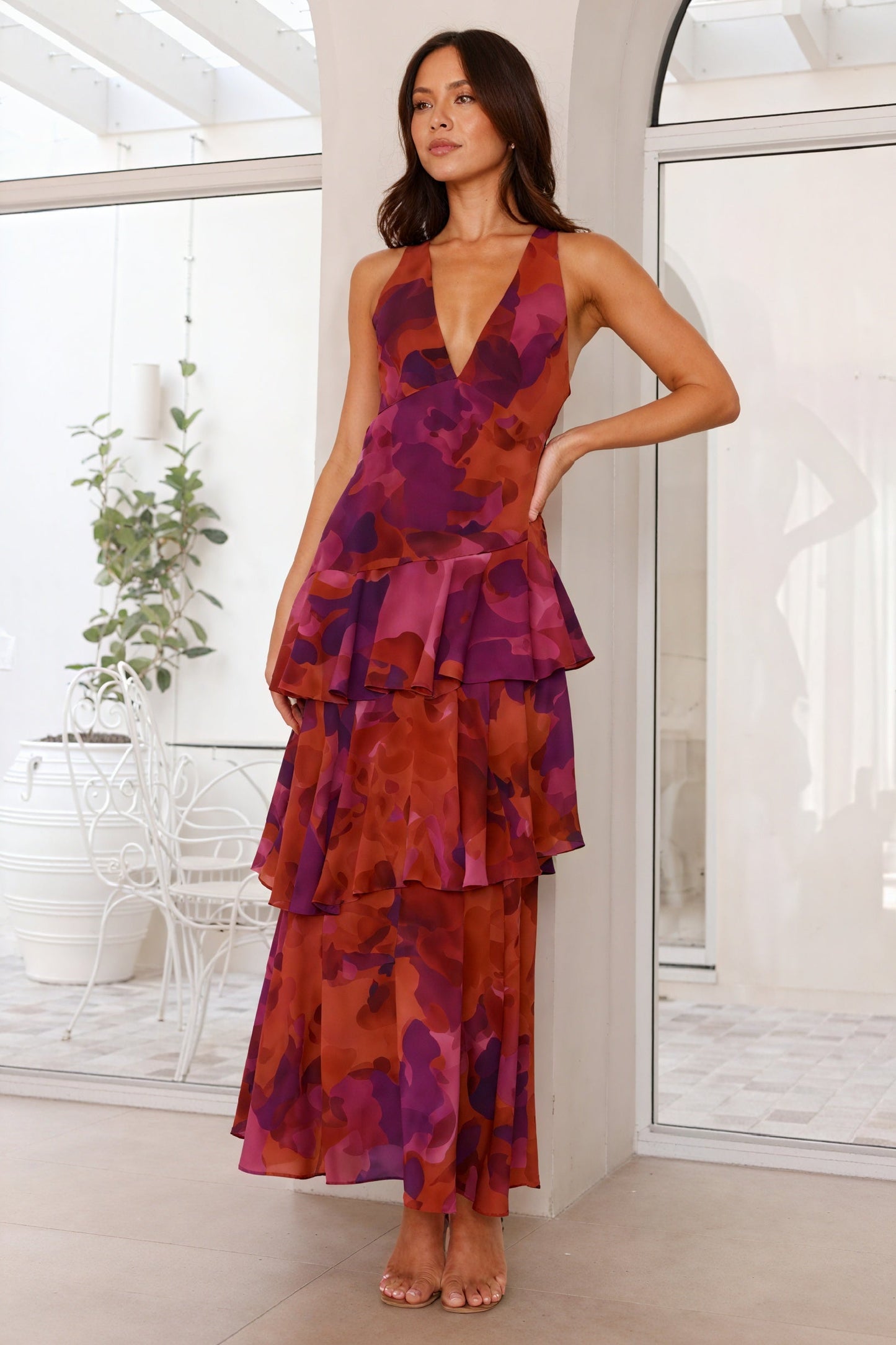 DOROTEA — Robe Maxi Florale à Décolleté