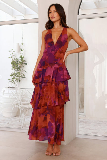 DOROTEA — Robe Maxi Florale à Décolleté