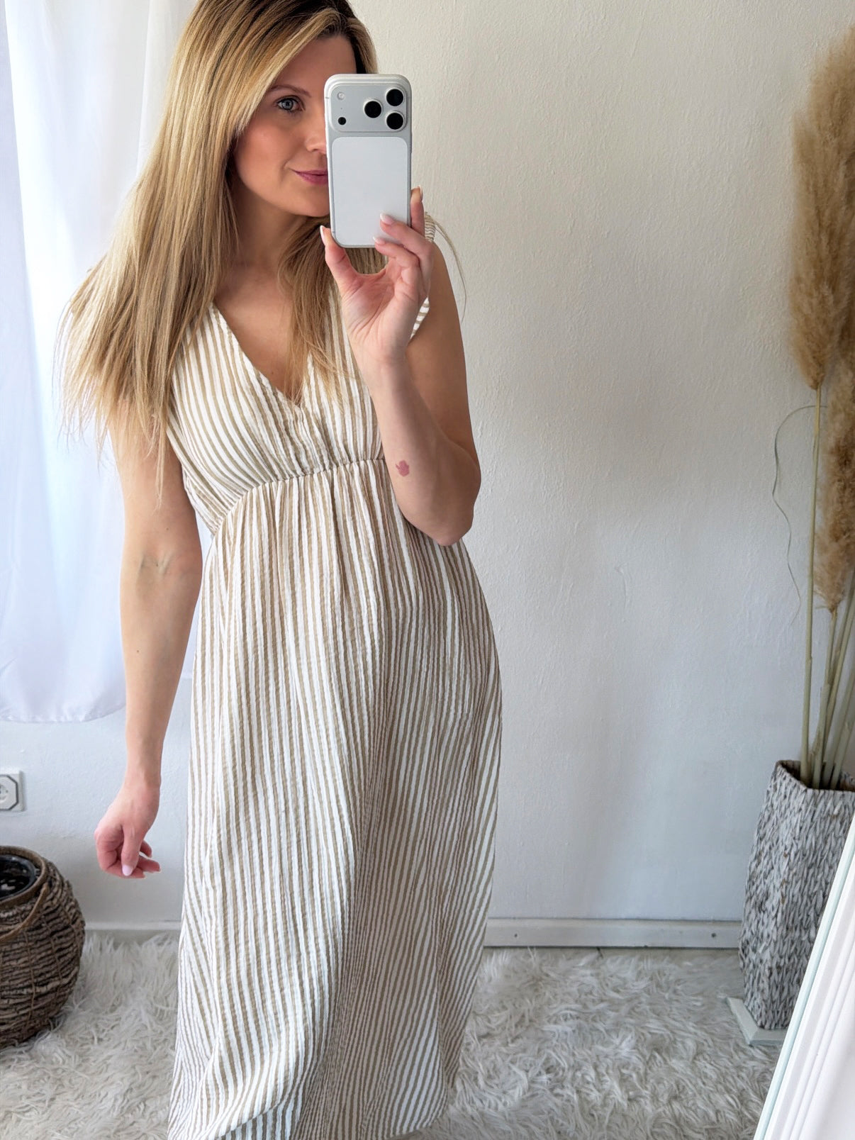Robe Mousseline Rayures Douces