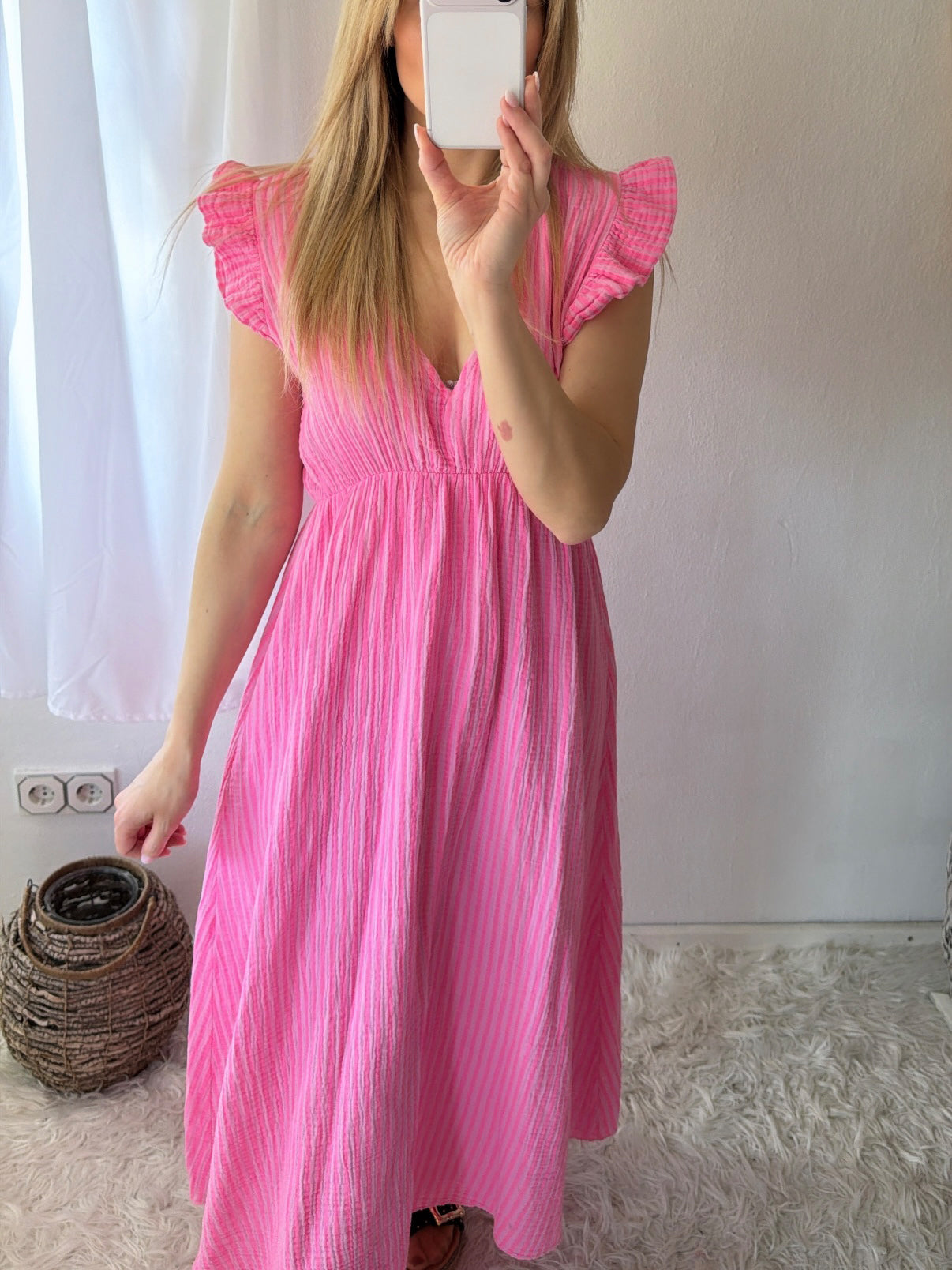 Robe Mousseline Rayures Douces