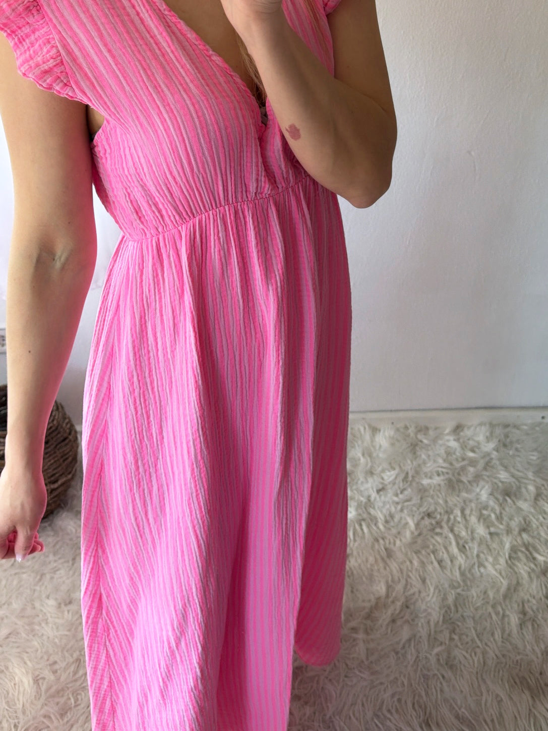 Robe Mousseline Rayures Douces