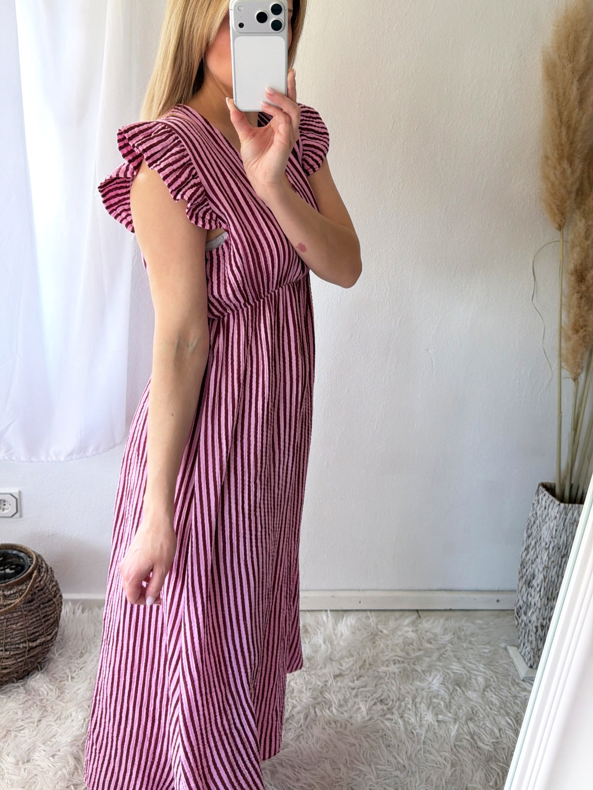 Robe Mousseline Rayures Douces