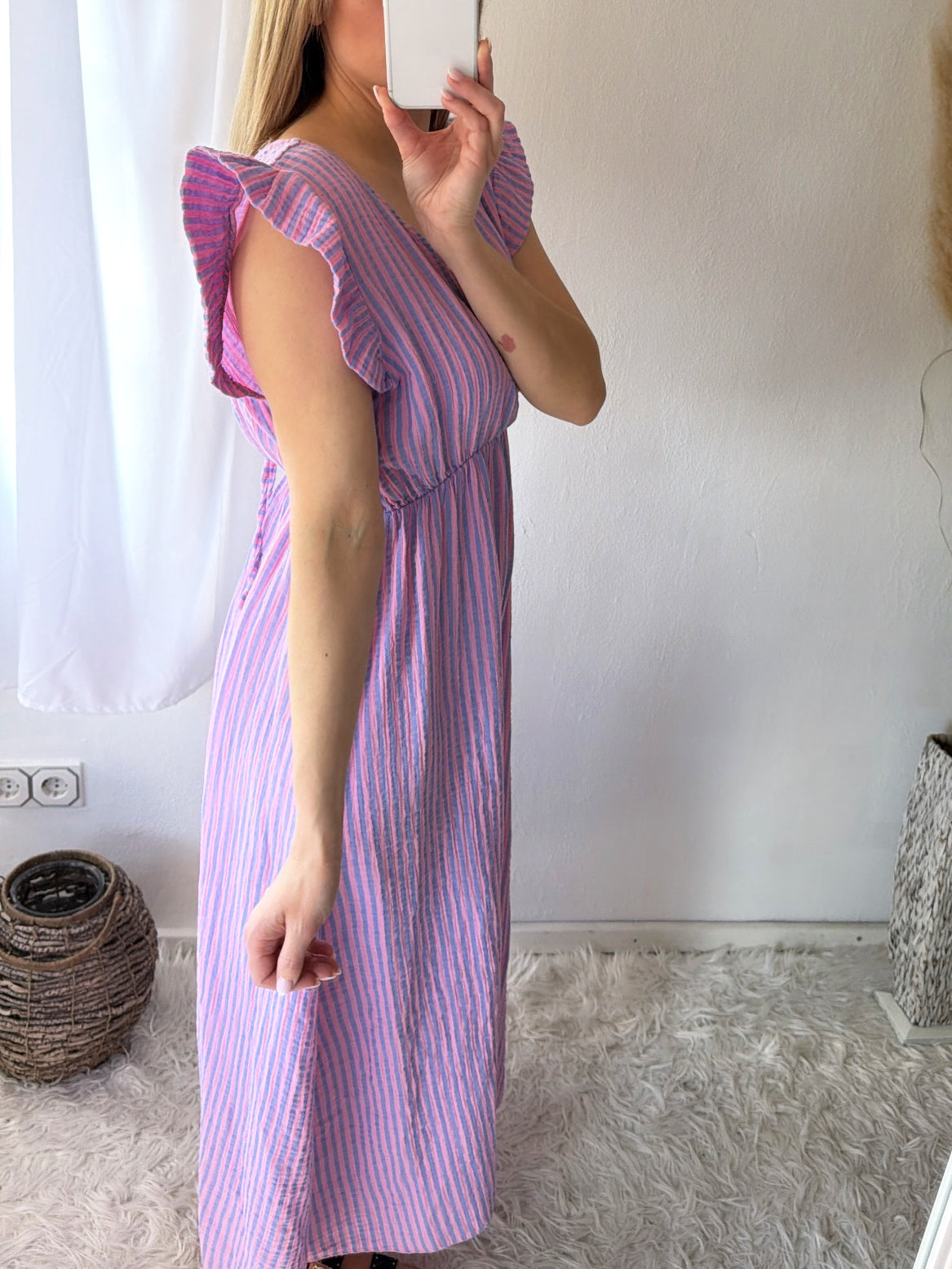 Robe Mousseline Rayures Douces