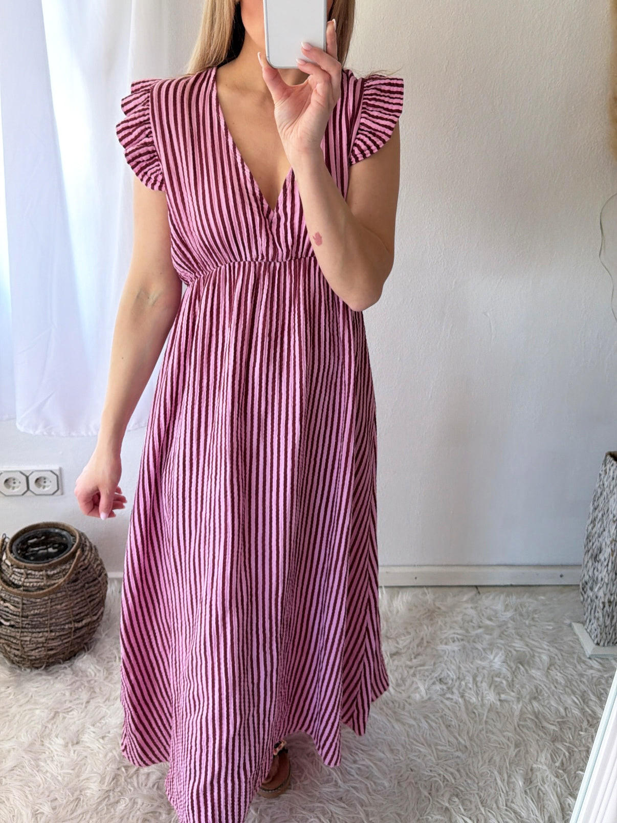 Robe Mousseline Rayures Douces