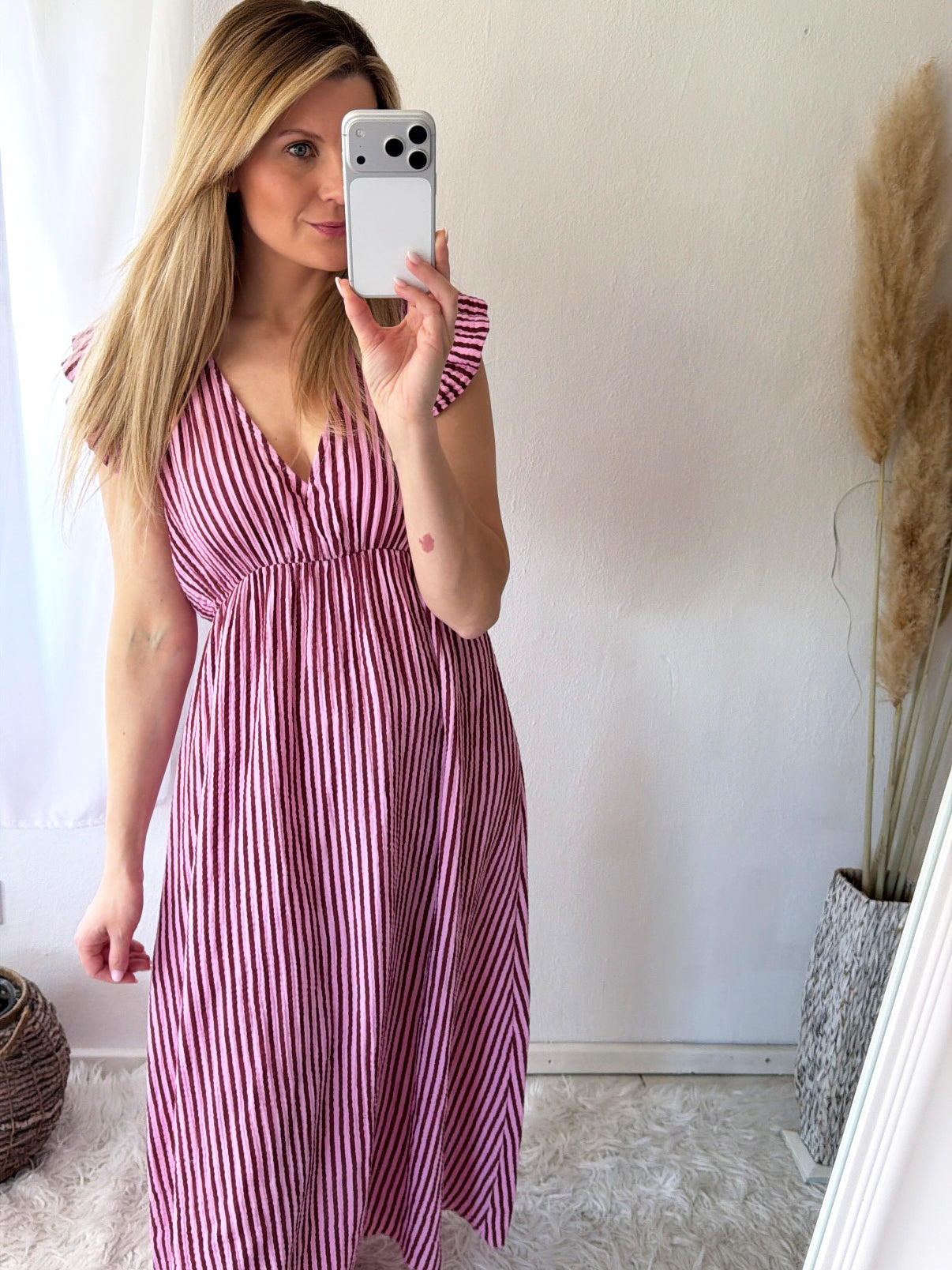 Robe Mousseline Rayures Douces