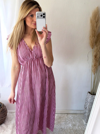 Robe Mousseline Rayures Douces