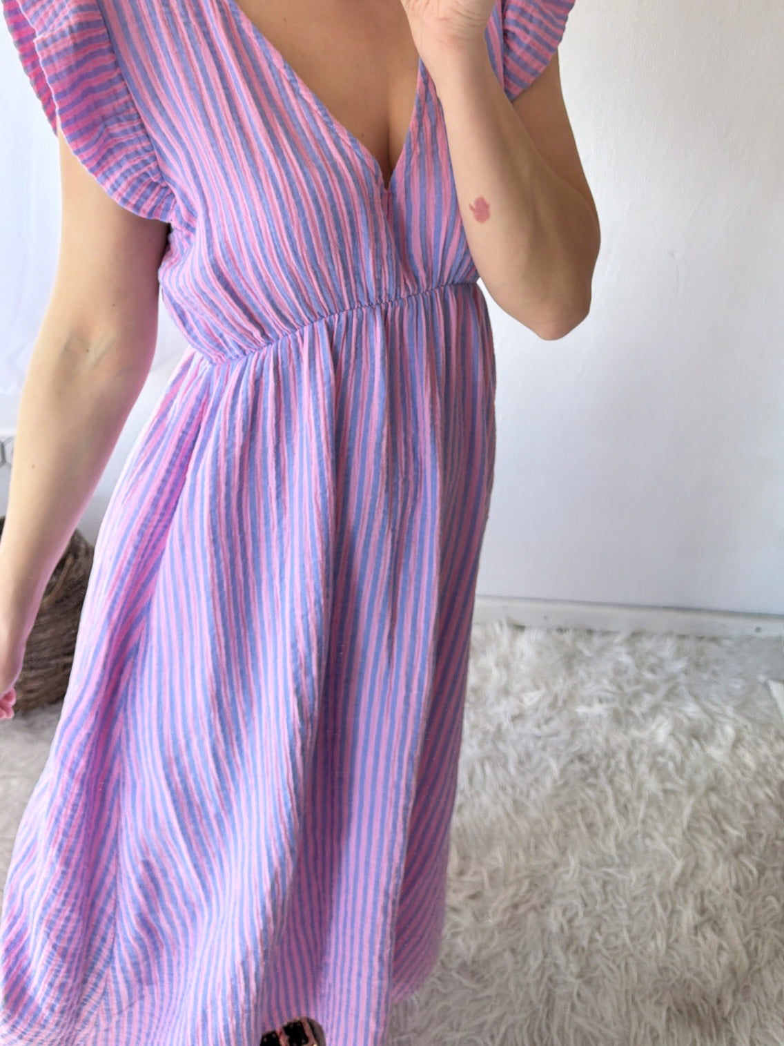 Robe Mousseline Rayures Douces