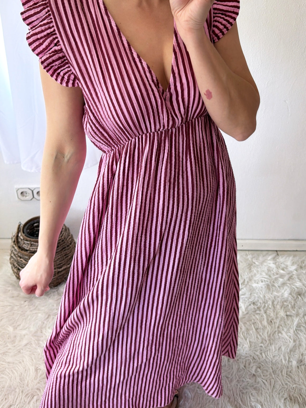 Robe Mousseline Rayures Douces