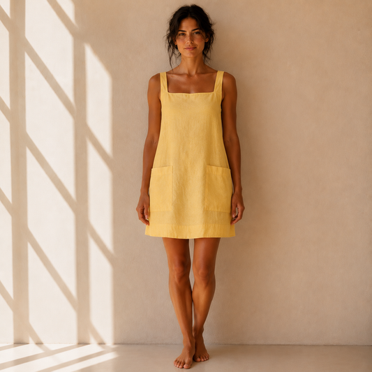 AMALFI — Robe Mini Lin Poches