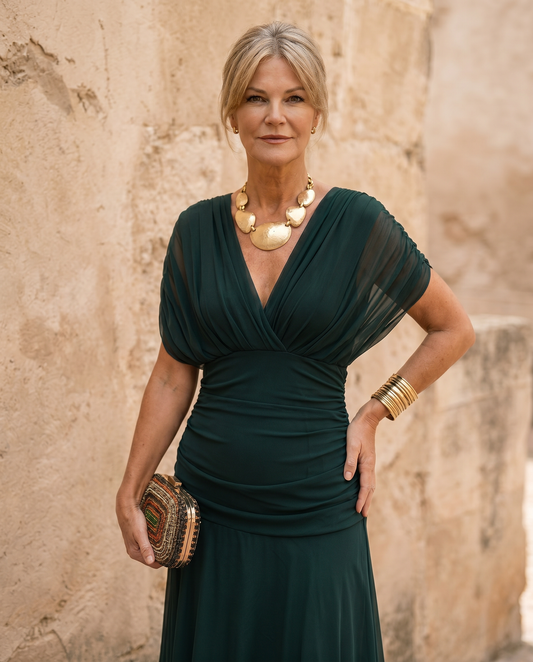 VALENTINA — Robe Maxi à Décolleté Cœur