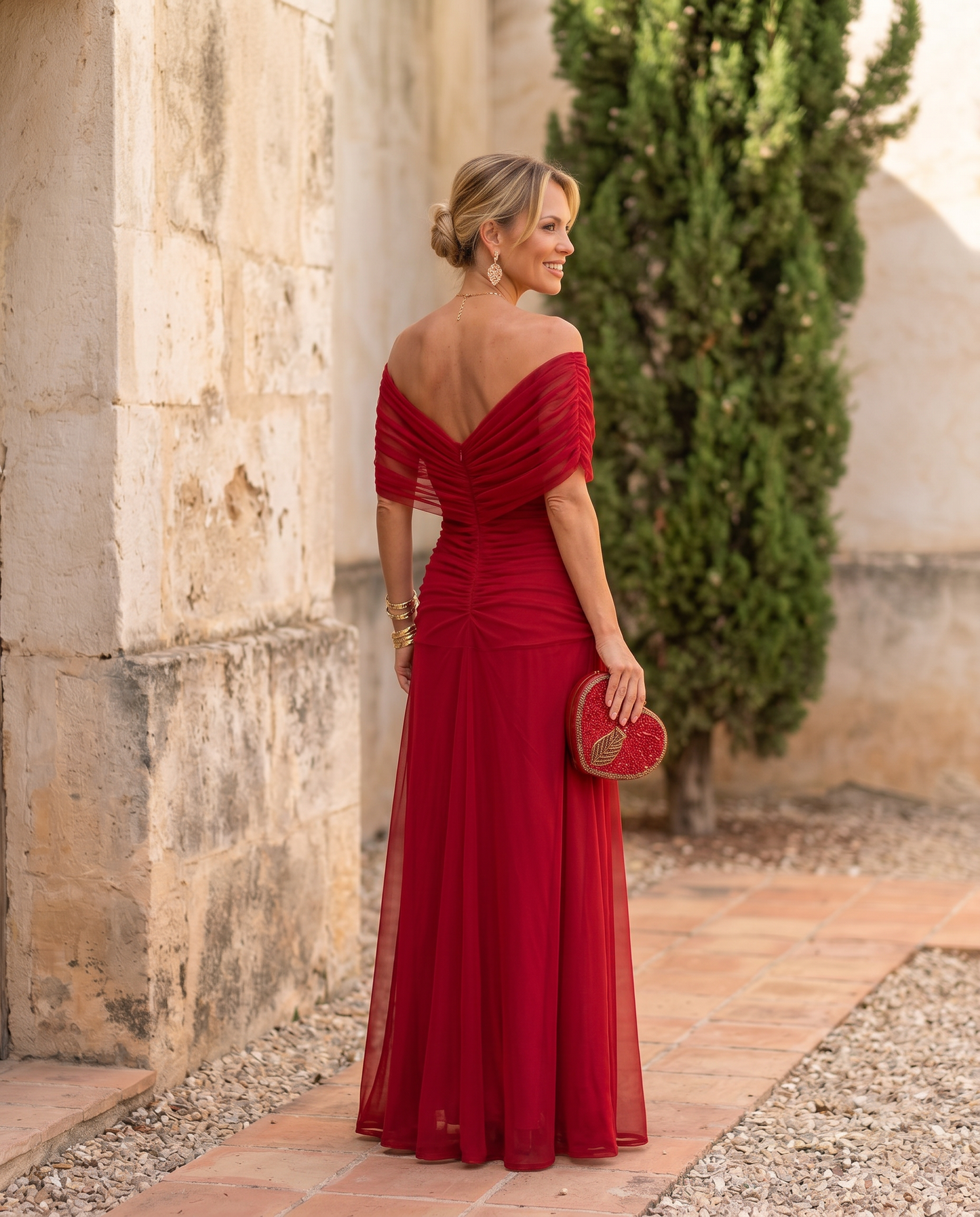 VALENTINA — Robe Maxi à Décolleté Cœur