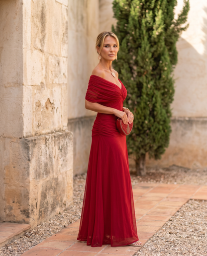 VALENTINA — Robe Maxi à Décolleté Cœur