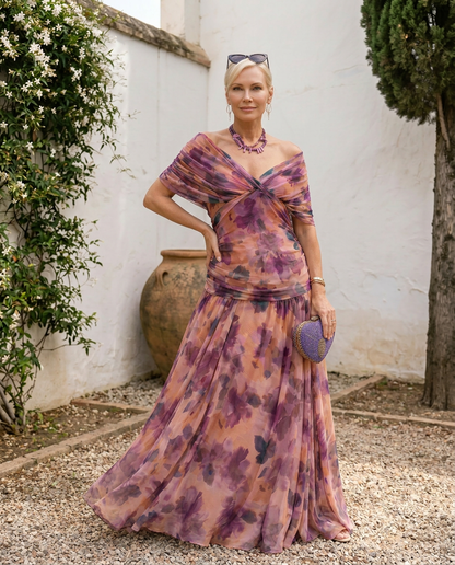 VALENTINA — Robe Maxi à Décolleté Cœur