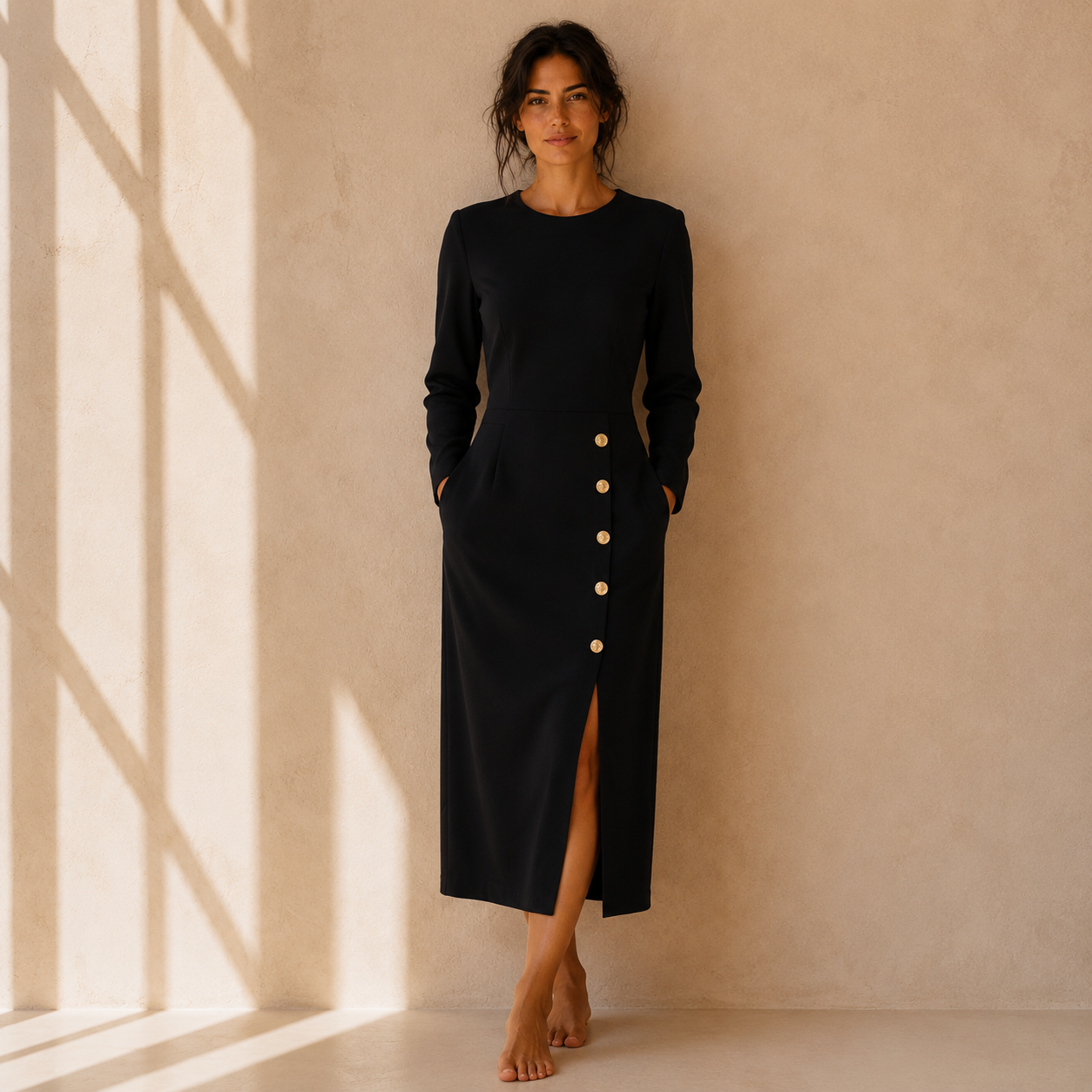 CONSTANCE — Robe Midi Boutonnée