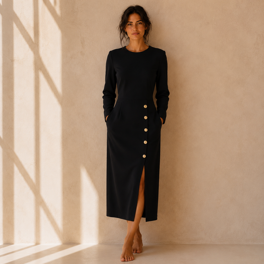 CONSTANCE — Robe Midi Boutonnée