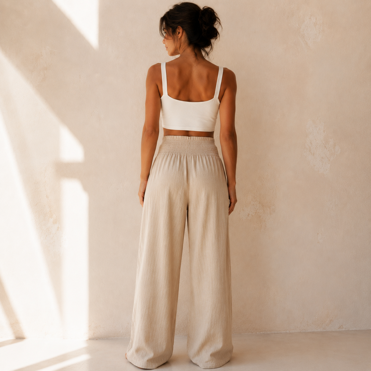 FLORA — Pantalon Large Lin