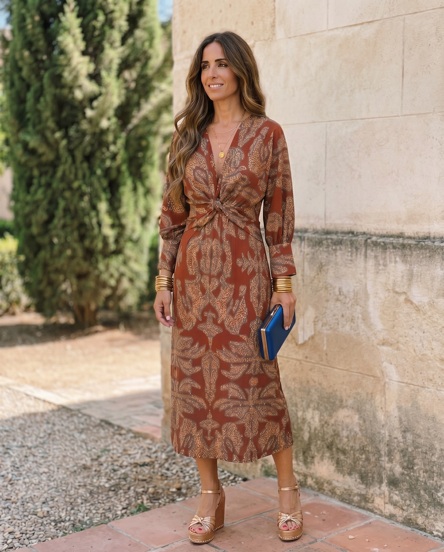SILVIA — Robe Midi à Imprimé
