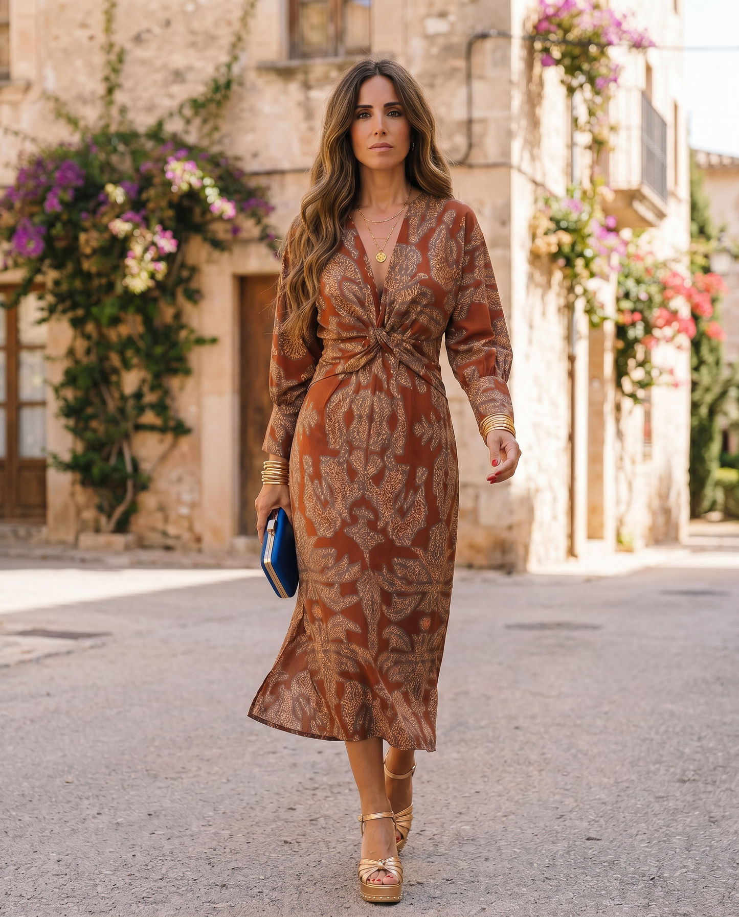 SILVIA — Robe Midi à Imprimé