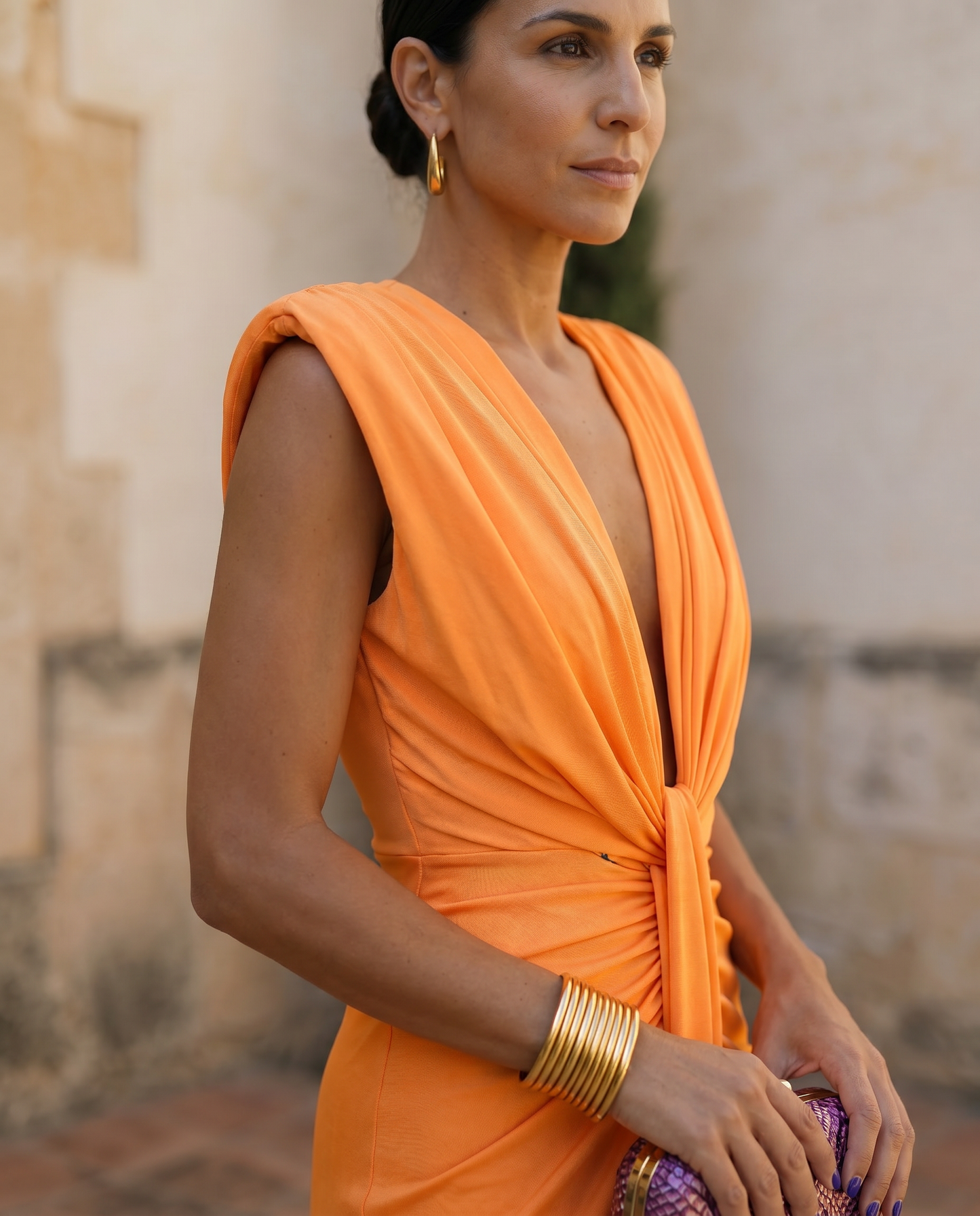SELENA — Robe Drapée Sculpturale