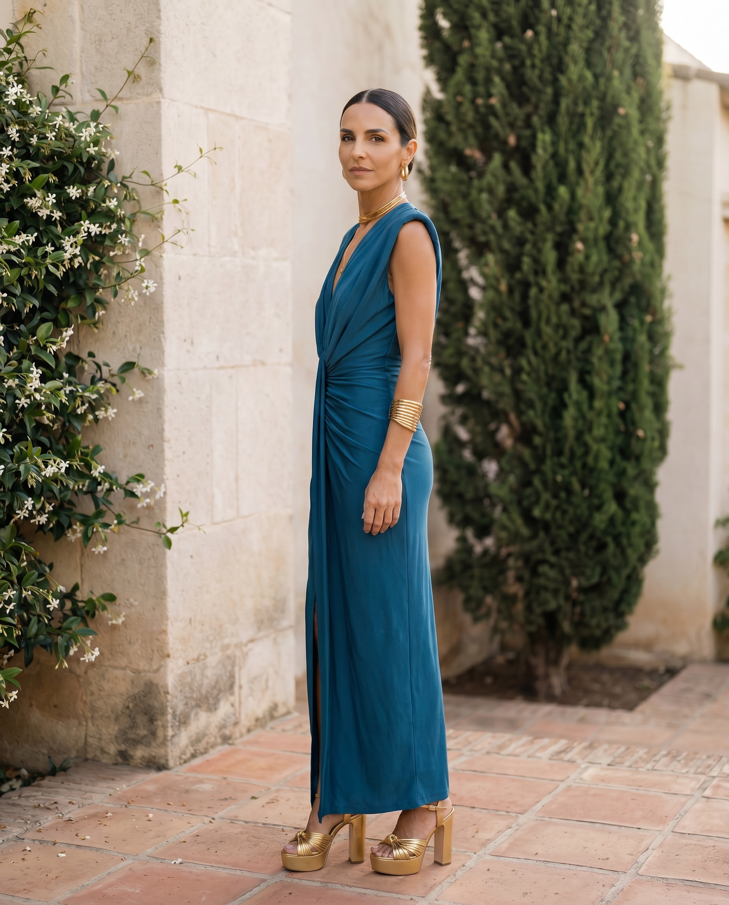 SELENA — Robe Drapée Sculpturale