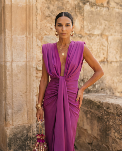 SELENA — Robe Drapée Sculpturale