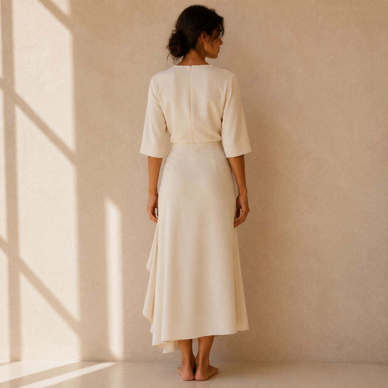 LÉONIE — Robe Midi Drapée